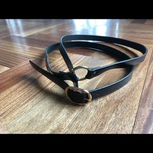 Vintage Holt Renfrew double wrap leather black belt